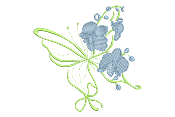 Blue Floral Swirl