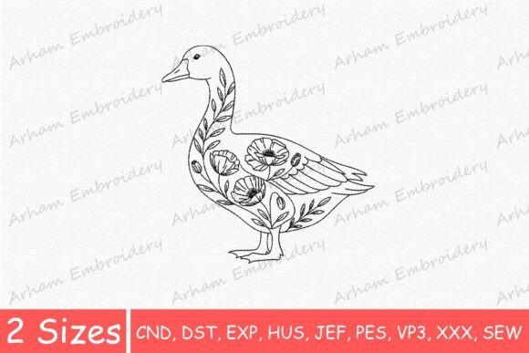 Elegant Floral Duck