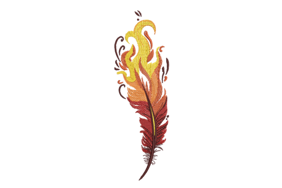 Flame Feather: A Delicate Beauty for Meaningful Embroidered Gifts