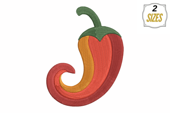 Hot Pepper Embroidery Design