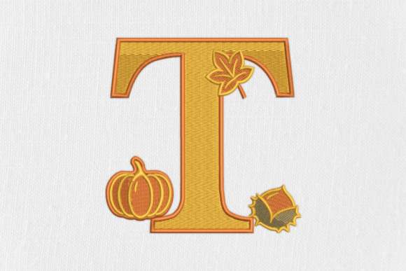 Letter T Autumn Monogram