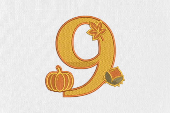 Number 9 Autumn Monogram