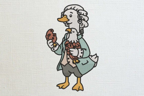 Patriotic Colonial Goose with Eagle Embr
